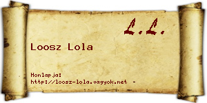 Loosz Lola névjegykártya